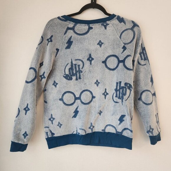 Harry Potter Wizarding World Blue Cozy Crewneck Sweatshirt Women's S - Picture 2 of 8